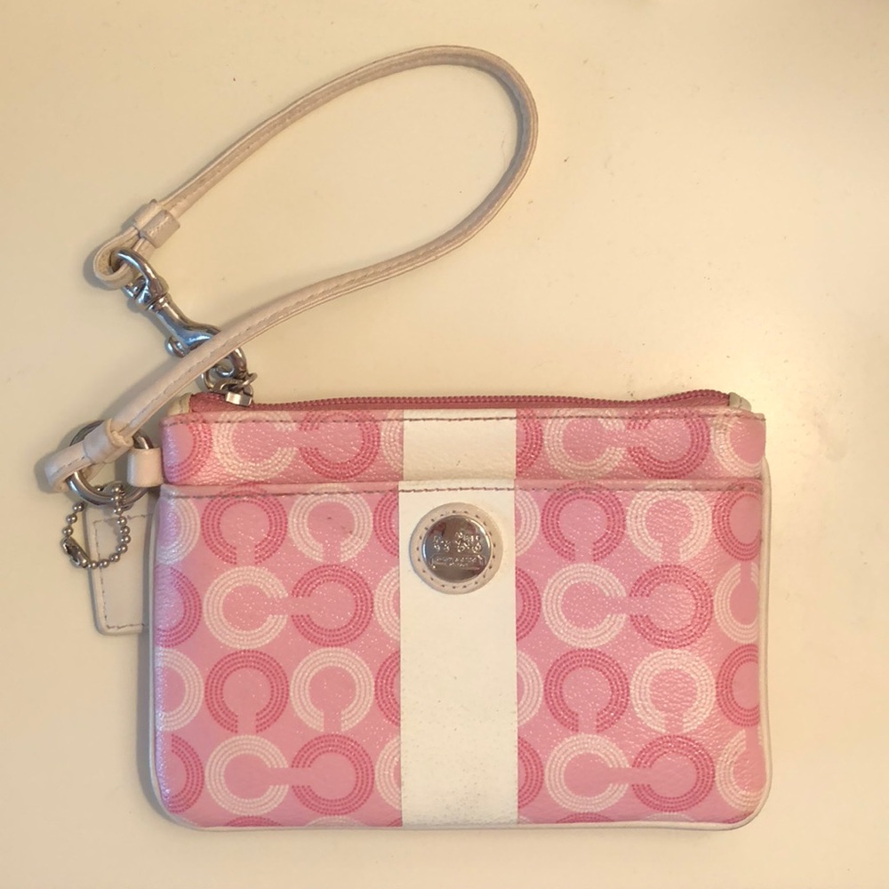 Pink and White Wrist Wallet